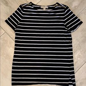 Michael Kors black & white zippered t-shirt